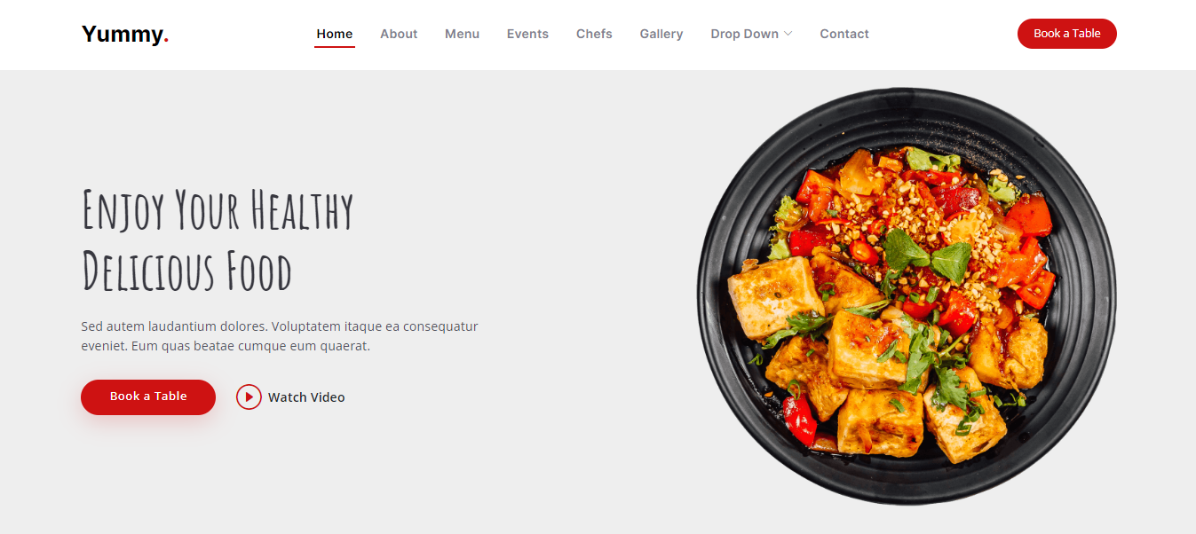 Yummy Restaurant Order Booking Website Project with PPTX