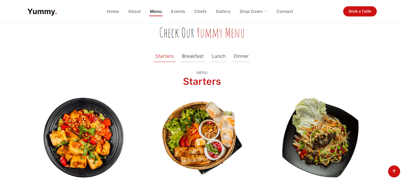 Yummy Restaurant Order Booking Website Project with PPTX