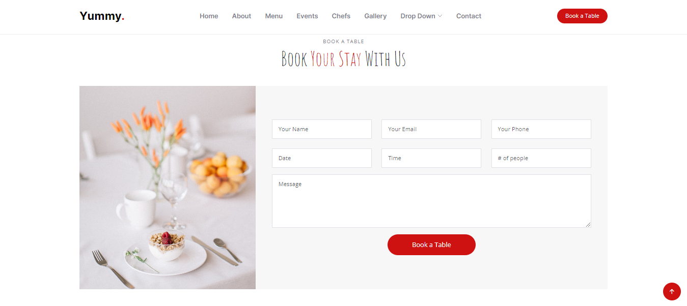 Yummy Restaurant Order Booking Website Project with PPTX